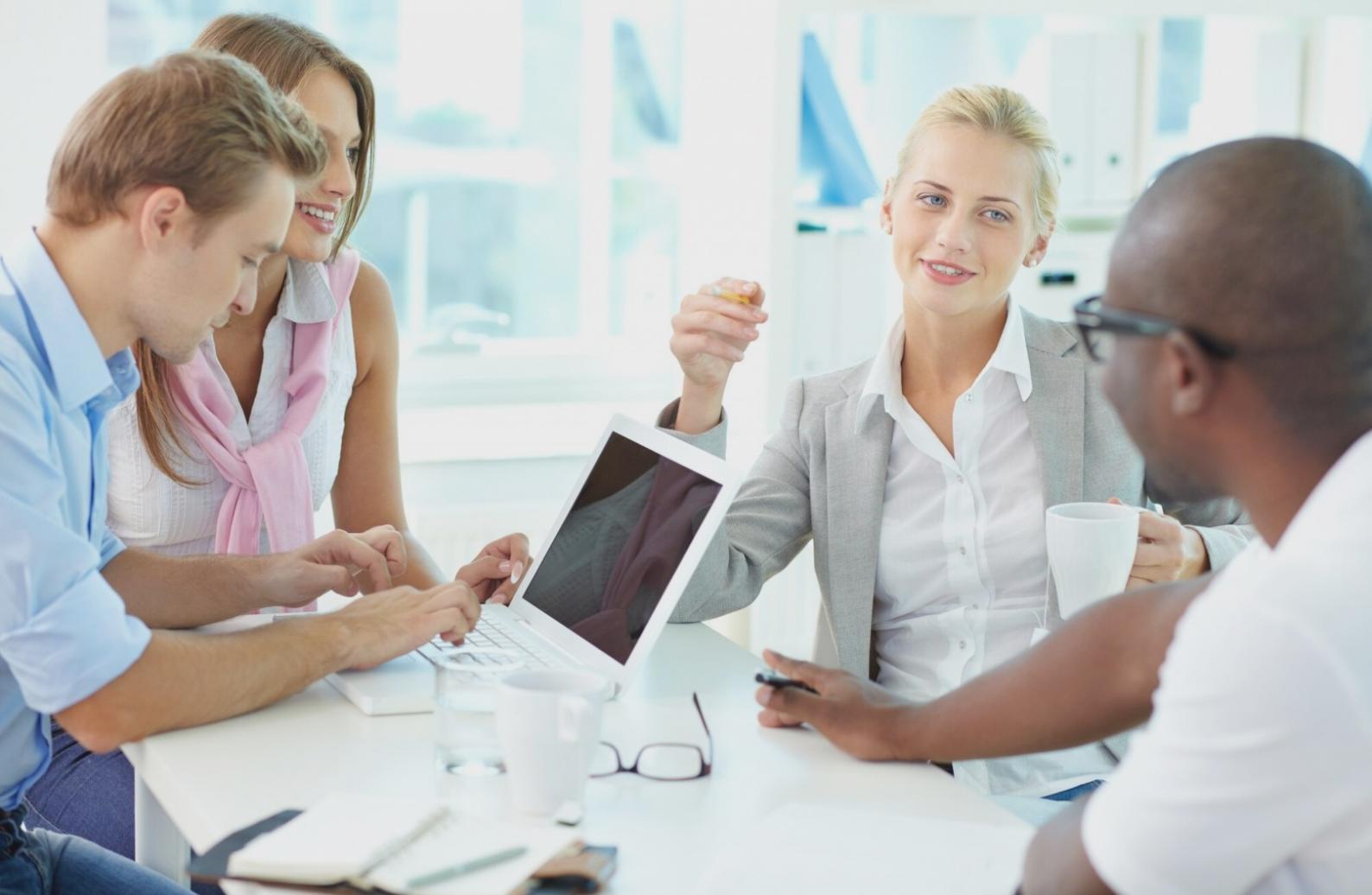 Professional team collaborating on financial planning strategies